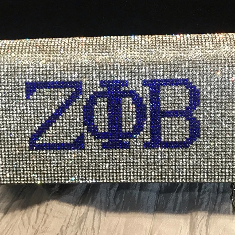 Elegant Silver and Blue Rhinestone Clutch - ZETA inspired - Picture 2 of 6